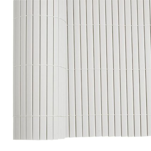 Градинска ограда, двустранна, бяла, 1,8x5 м, PVC