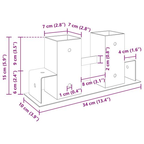 Помощник за подреждане на дърва 2 pcs Антрацит 34 x 10 x 15 см