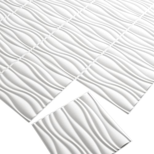 Стенни панели 12 pcs 50 x 50 cm Бяло