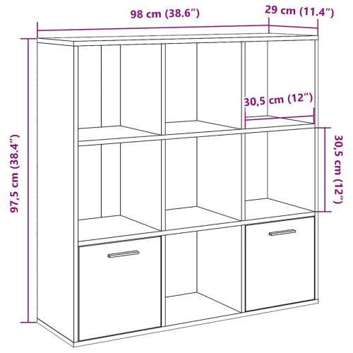 Библиотека, занаятчийски дъб, 98x29x97,5 см, инженерно дърво