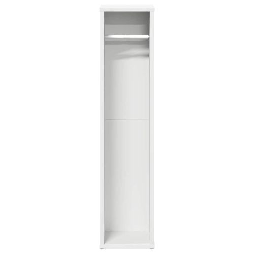 Шкаф за баня с поставка за ролки, бял, 20,5x20x90 см