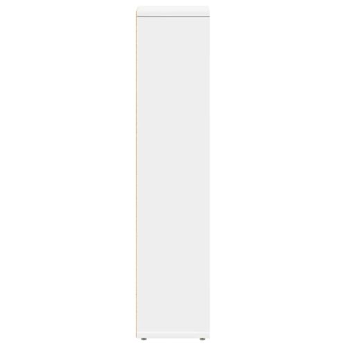 Шкаф за баня с поставка за ролки, бял, 20,5x20x90 см