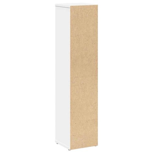 Шкаф за баня с поставка за ролки, бял, 20,5x20x90 см