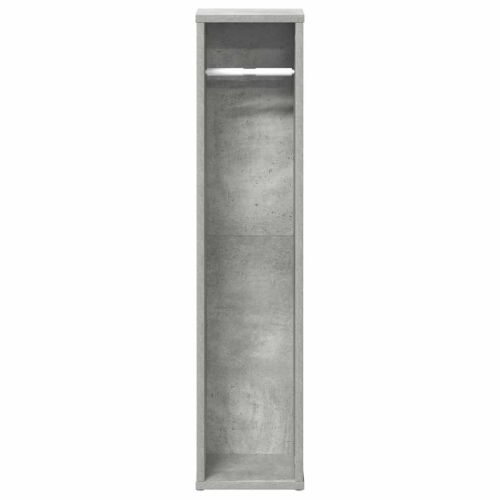 Шкаф за баня с поставка за ролки, бетонно сив, 20,5x20x90 см
