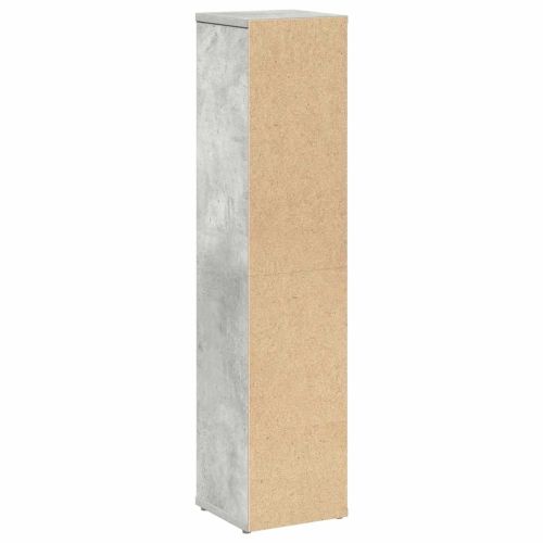 Шкаф за баня с поставка за ролки, бетонно сив, 20,5x20x90 см