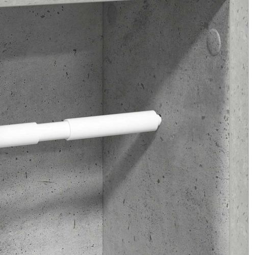Шкаф за баня с поставка за ролки, бетонно сив, 20,5x20x90 см
