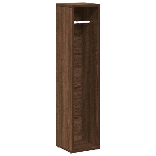 Шкаф за баня с поставка за ролкови ролки, кафяв дъб, 20,5x20x90 см