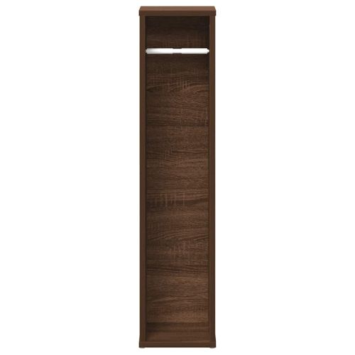 Шкаф за баня с поставка за ролкови ролки, кафяв дъб, 20,5x20x90 см