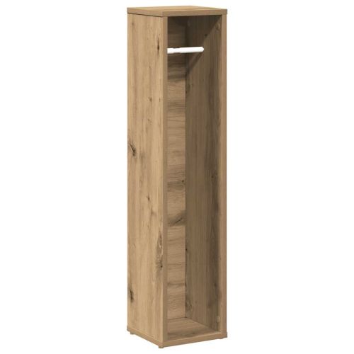 Шкаф за баня с поставка за ролкови дрехи, дъбов, 20,5x20x90 см