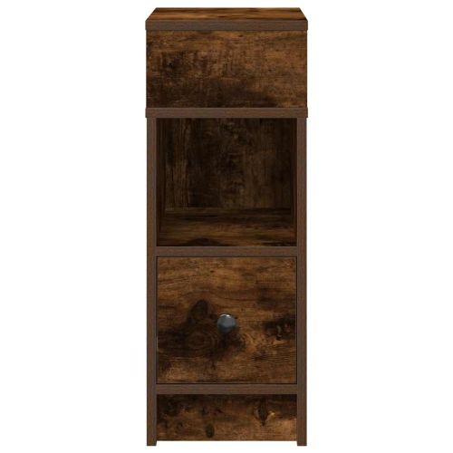 Нощни шкафчета, 2 бр. с чекмедже, пушен дъб, 25x31x66 см