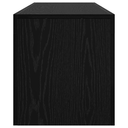 ТВ шкаф с LED осветление, черен дъб, 140x36,5x40 см, инженерно дърво