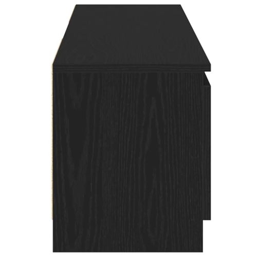 ТВ шкаф с LED осветление, черен дъб, 120x30x36 см, инженерно дърво