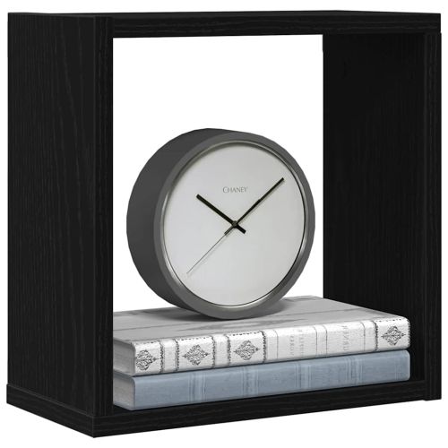 Стенни кубични рафтове, 6 бр., черен дъб, 30x15x30 см, инженерно дърво