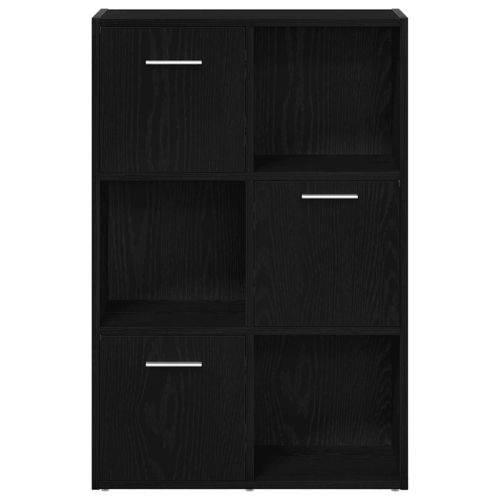 Шкаф за книги/Преграда за стая, черен дъб, 60,5x30x90 см, инженерно дърво