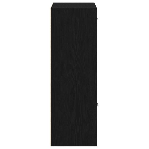 Шкаф за книги/Преграда за стая, черен дъб, 60,5x30x90 см, инженерно дърво