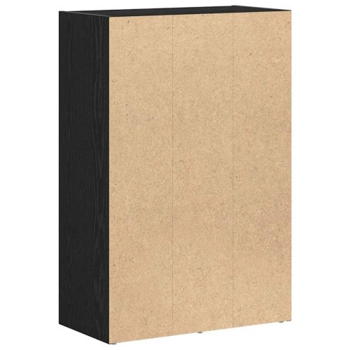Шкаф за книги/Преграда за стая, черен дъб, 60,5x30x90 см, инженерно дърво