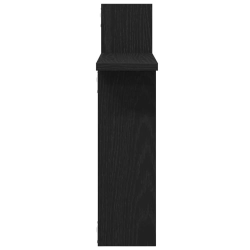 Стенни рафтове, 2 бр., черен дъб, 50x12x50 см, инженерно дърво