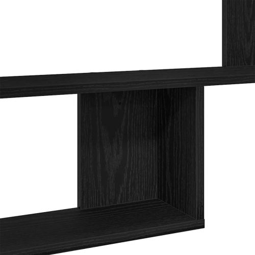 Стенни рафтове, 2 бр., черен дъб, 50x12x50 см, инженерно дърво