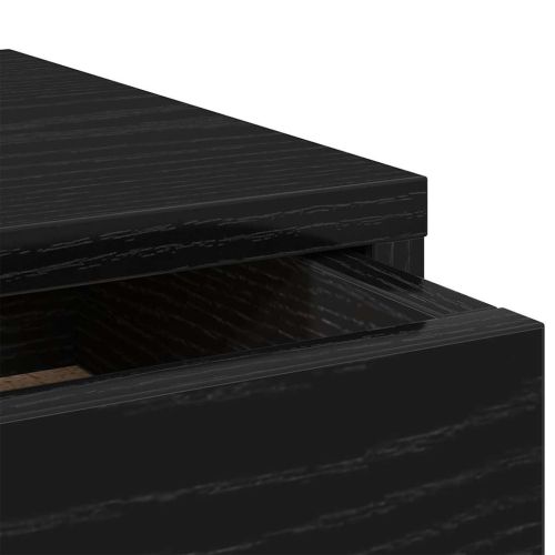 Стойка за монитор с чекмеджета, черен дъб, 50x27x15 см, инженерно дърво