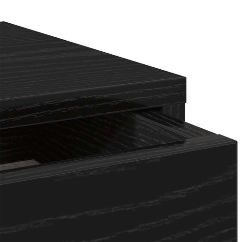 Стойка за монитор с чекмеджета, черен дъб, 100x27x15 см, инженерно дърво