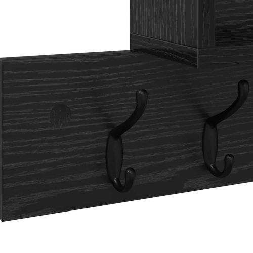 Стенен закачалка за палта с рафт Черния дъб 100 x 12 x 43,5 см