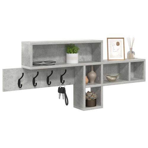 Стенен закачалка за палта Циментено сиво 100 x 12 x 43,5 см