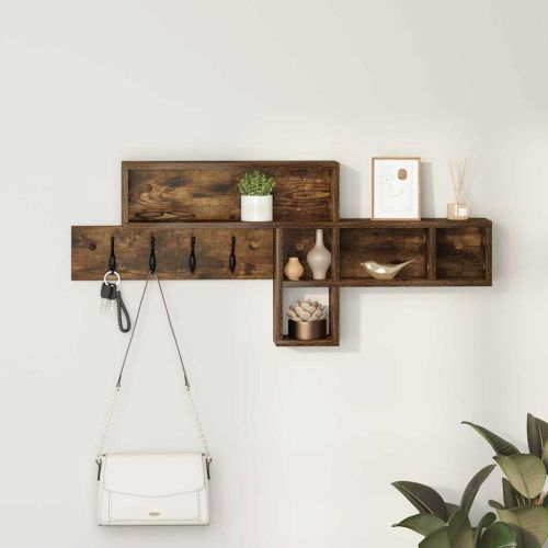 Стенен закачалка за палта с рафт Димян дъб 100 x 12 x 43,5 см