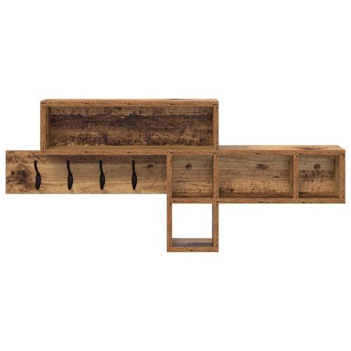 Стенен закачалка за палта с рафт Старо дърво 100 x 12 x 43,5 см