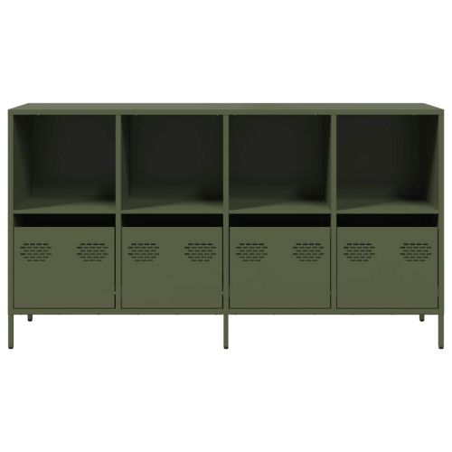 Бюфет маслиненозелен 135x39x73,5 см студеновалцувана стомана