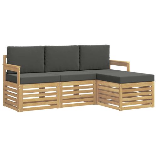 Комплект дивани за открито 4 pcs Бяло и антрацит