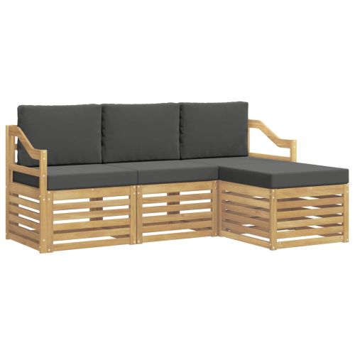 Комплект дивани за открито 4 pcs Бяло и антрацит