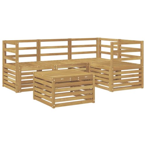 Комплект дивани за открито 5 pcs Бяло 59 x 59 x 37 см