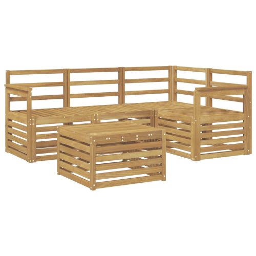 Комплект дивани за открито 5 pcs Бяло 59 x 59 x 37 см