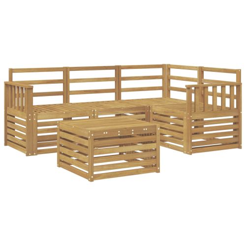 Комплект дивани за открито 5 pcs Бяло 59 x 59 x 37 см
