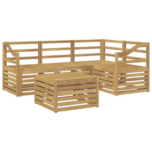 Комплект дивани за открито 5 pcs Бяло 59 x 59 x 37 см