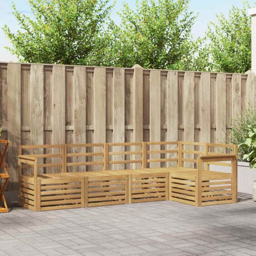Комплект дивани за открито 5 pcs Бяло 247 x 128,5 x 73 см