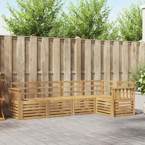 Комплект дивани за открито 5 pcs Бяло 247 x 128,5 x 73 см