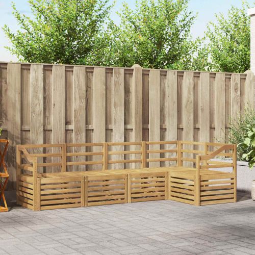 Комплект дивани за открито 5 pcs Бяло 245 x 126,5 x 73 см