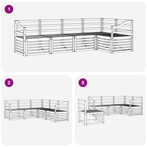 Комплект дивани за открито 5 pcs Бяло 245 x 126,5 x 73 см