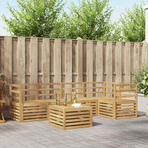 Комплект дивани за открито 6 pcs Бяло 59 x 59 x 37 см