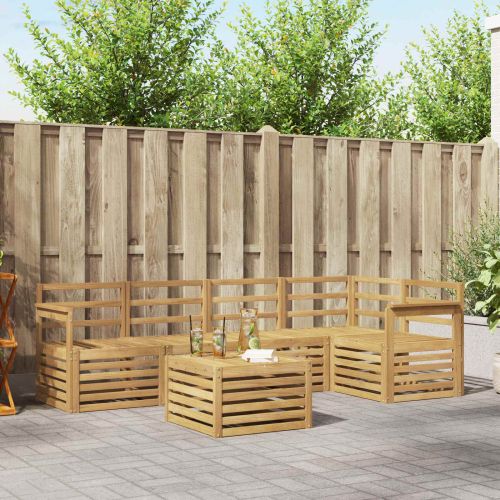 Комплект дивани за открито 6 pcs Бяло 59 x 59 x 37 см