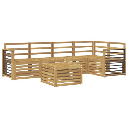 Комплект дивани за открито 6 pcs Бяло 59 x 59 x 37 см