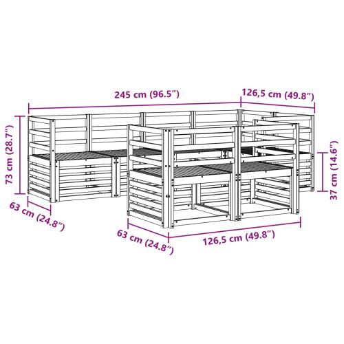 Комплект дивани за открито 7 pcs Бяло 245 x 126,5 x 73 см