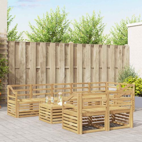 Комплект дивани за открито 9 pcs Бяло 59 x 59 x 37 см