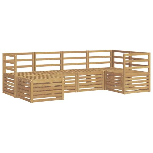 Комплект дивани за открито 6 pcs Бяло Полиестер