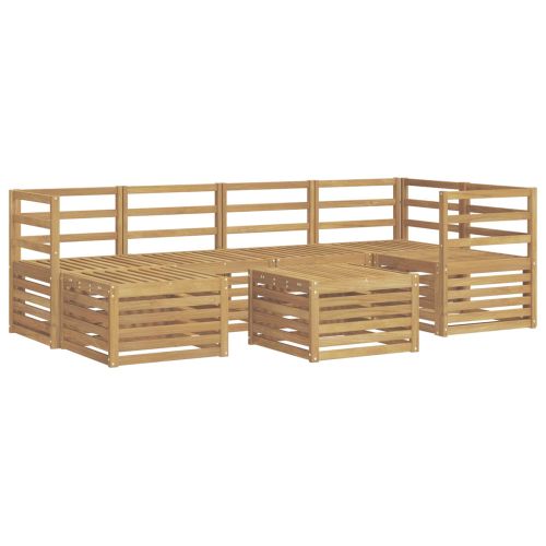 Комплект дивани за открито 7 pcs Бяло Полиестер