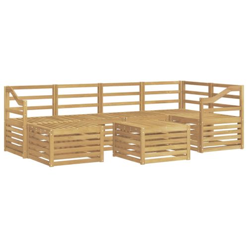 Комплект дивани за открито 7 pcs Бяло Полиестер
