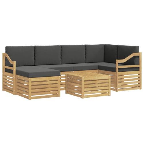 Комплект дивани за открито 7 pcs Бяло и антрацит Полиестер
