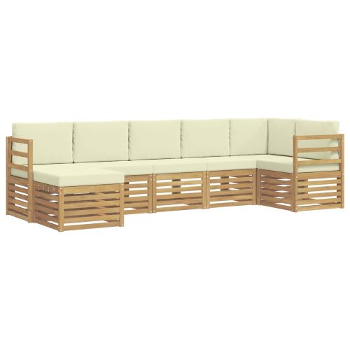 Комплект дивани за открито 7 pcs Бяло и кремаво