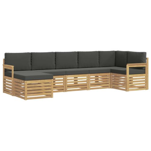 Комплект дивани за открито 7 pcs Бяло и антрацит